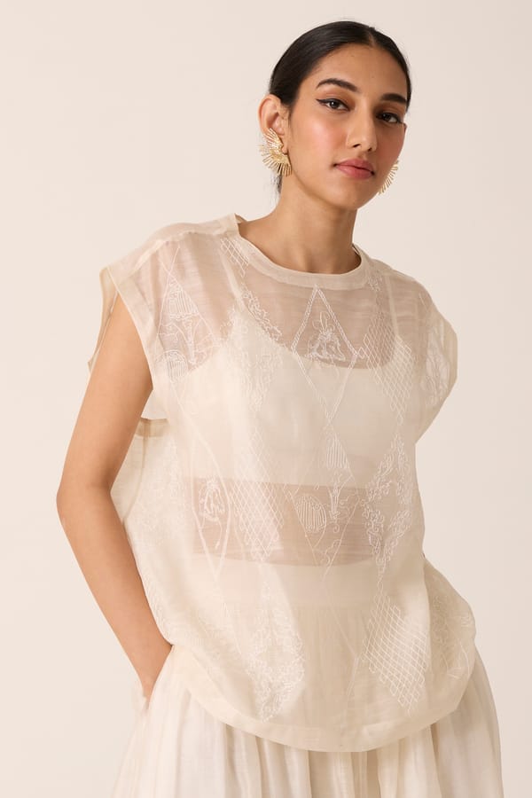 The Summer House — Sahir Handwoven Embroidered Top