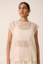 Sahir Handwoven Embroidered Top view 9