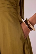 Samaria Olive Halter Dress view 7