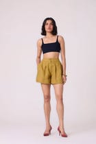 Maxim Olive Linen Shorts view 1