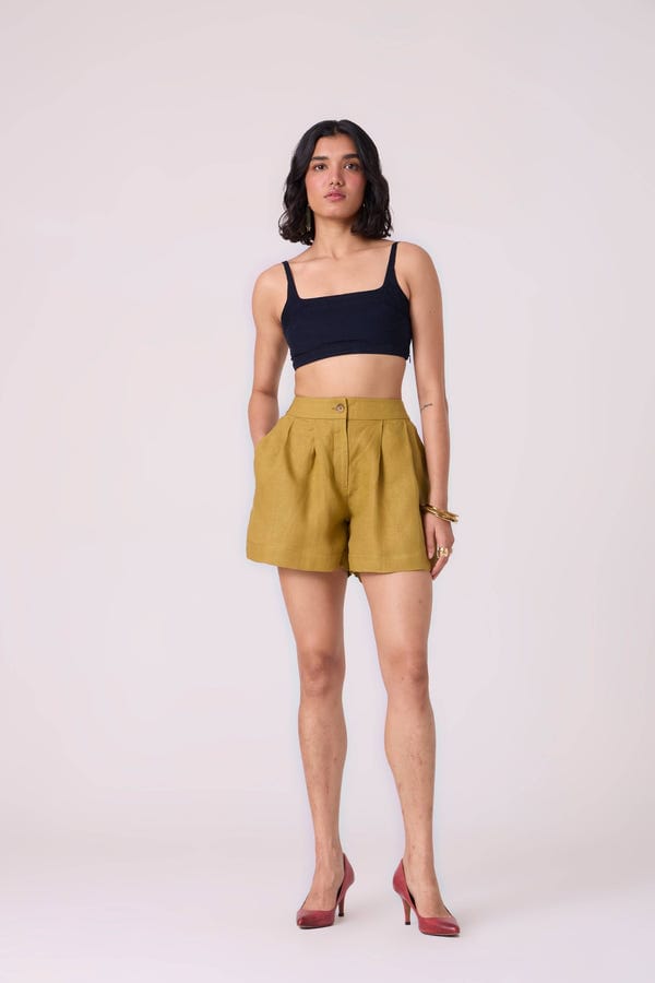 The Summer House — Maxim Olive Linen Shorts