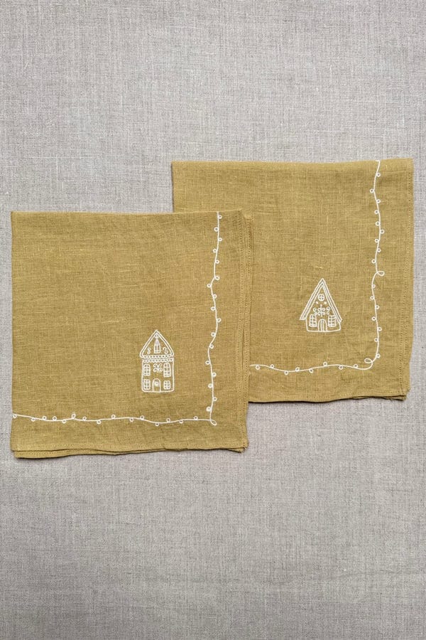 The Summer House — Mustard Linen Napkins - Set of 2