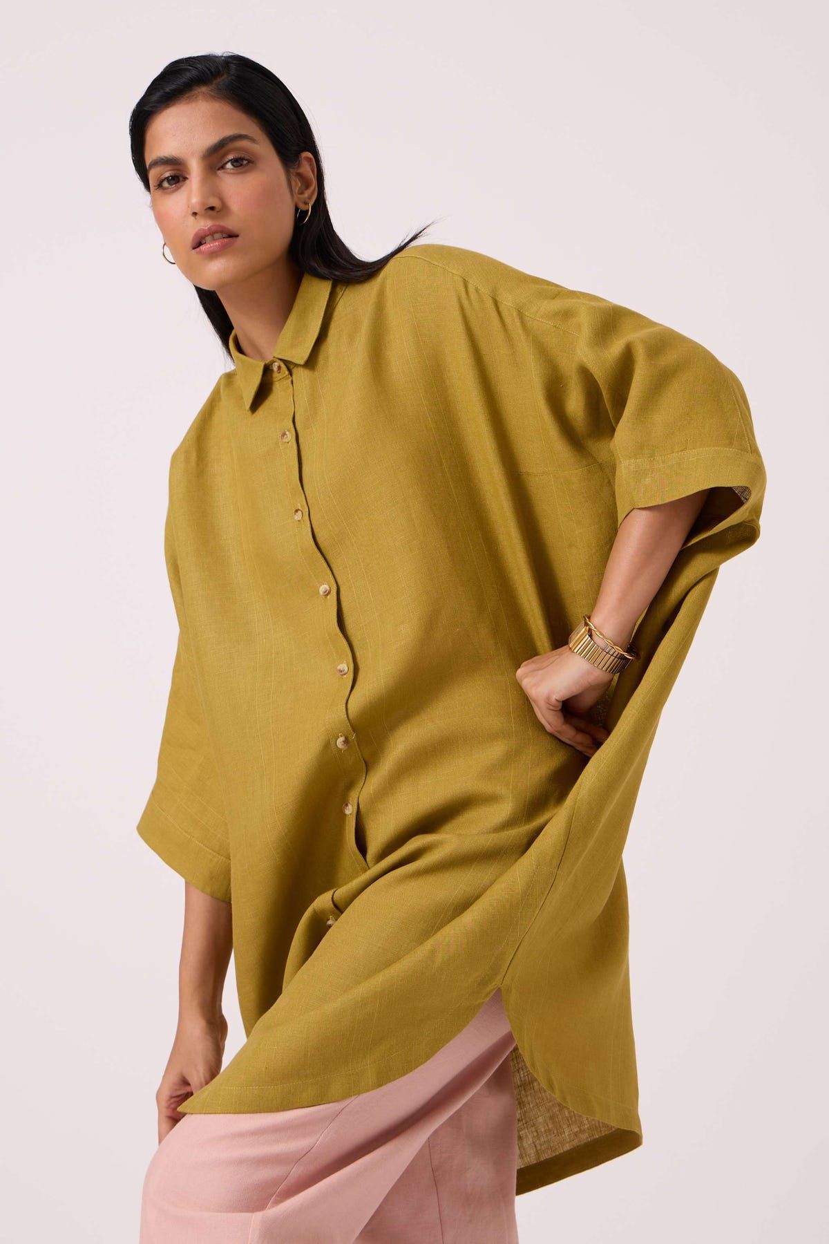 Perico Olive Linen Shirt - image 1