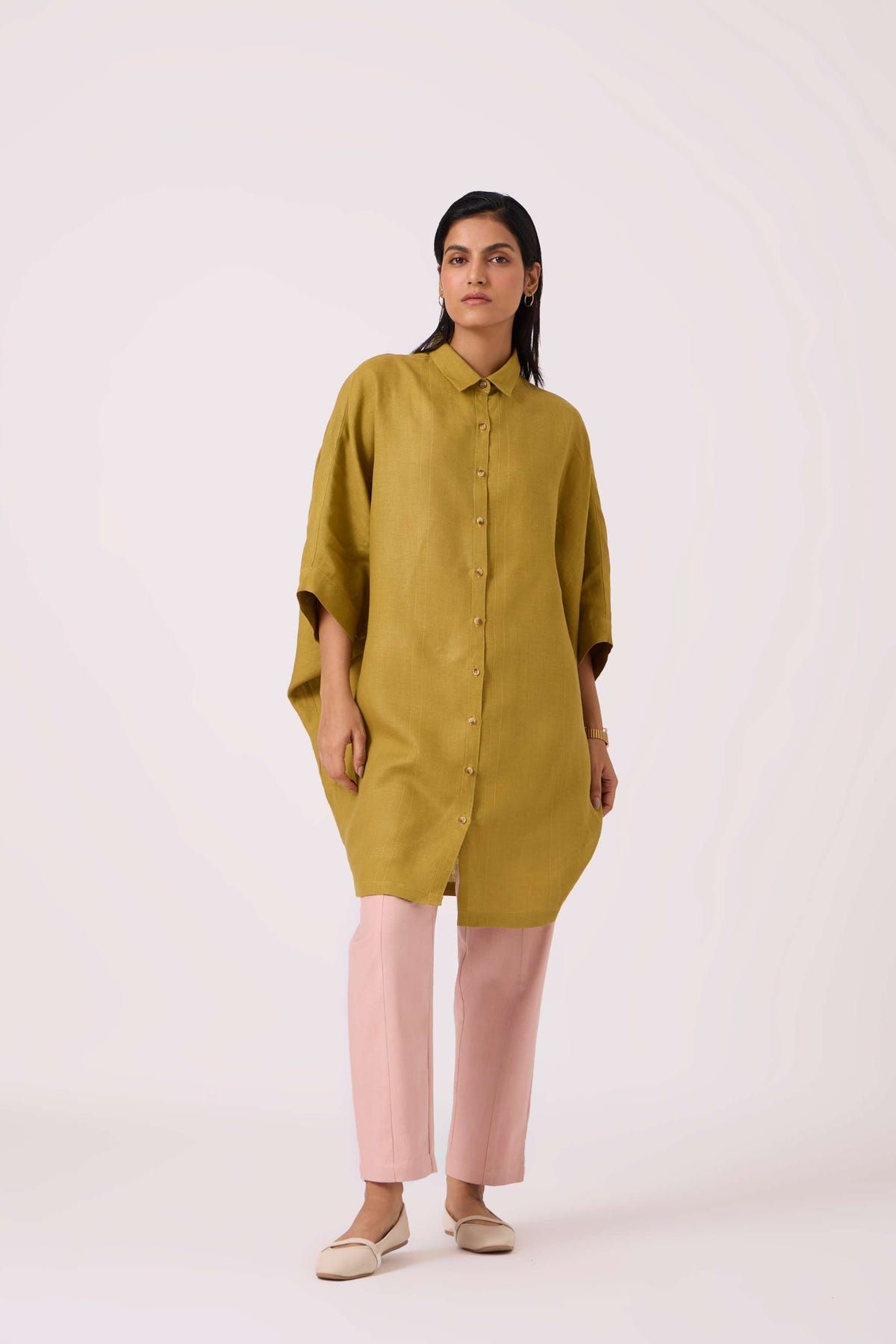 Perico Olive Linen Shirt - image 2