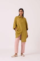Perico Olive Linen Shirt view 8