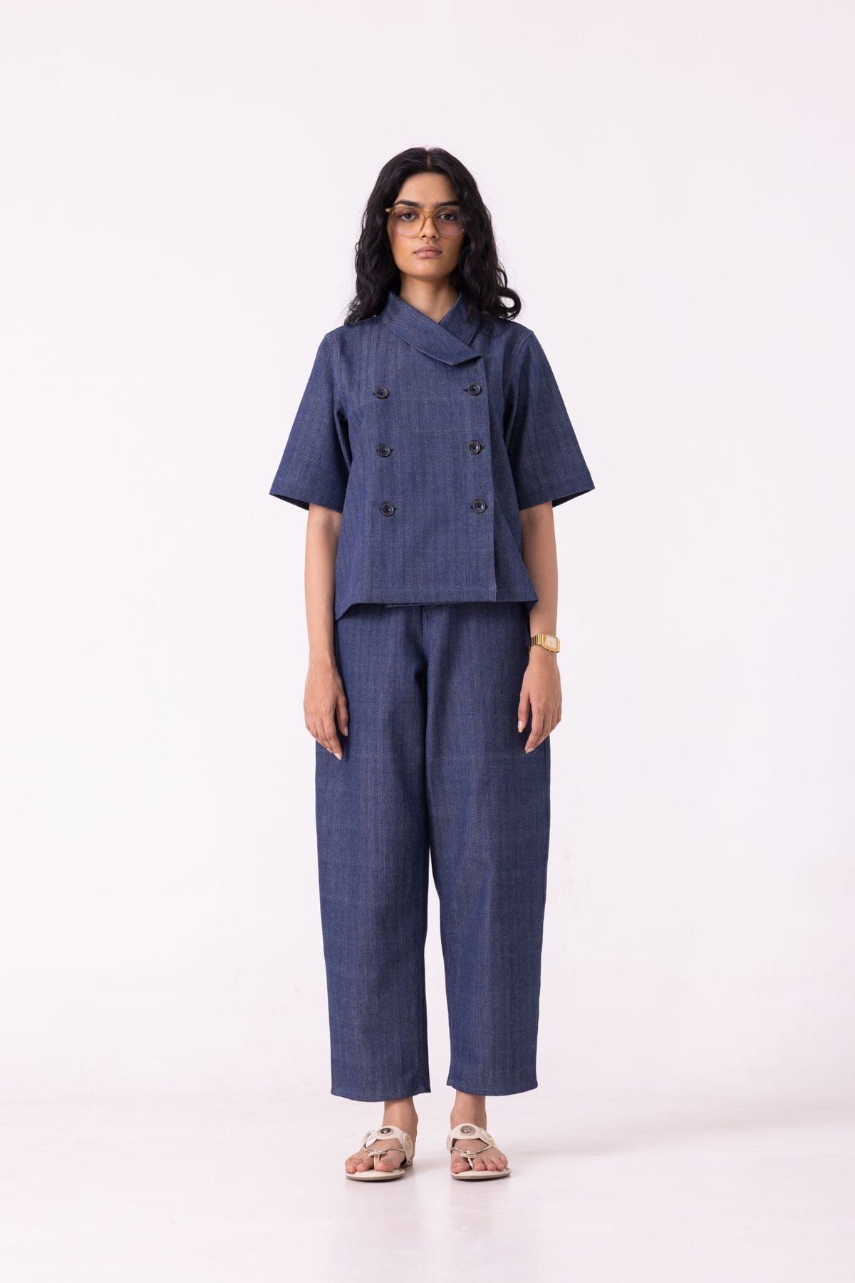 Becky Blue Handwoven Denim top - image 2