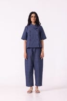 Becky Blue Handwoven Denim top view 2