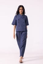 Becky Blue Handwoven Denim top view 8