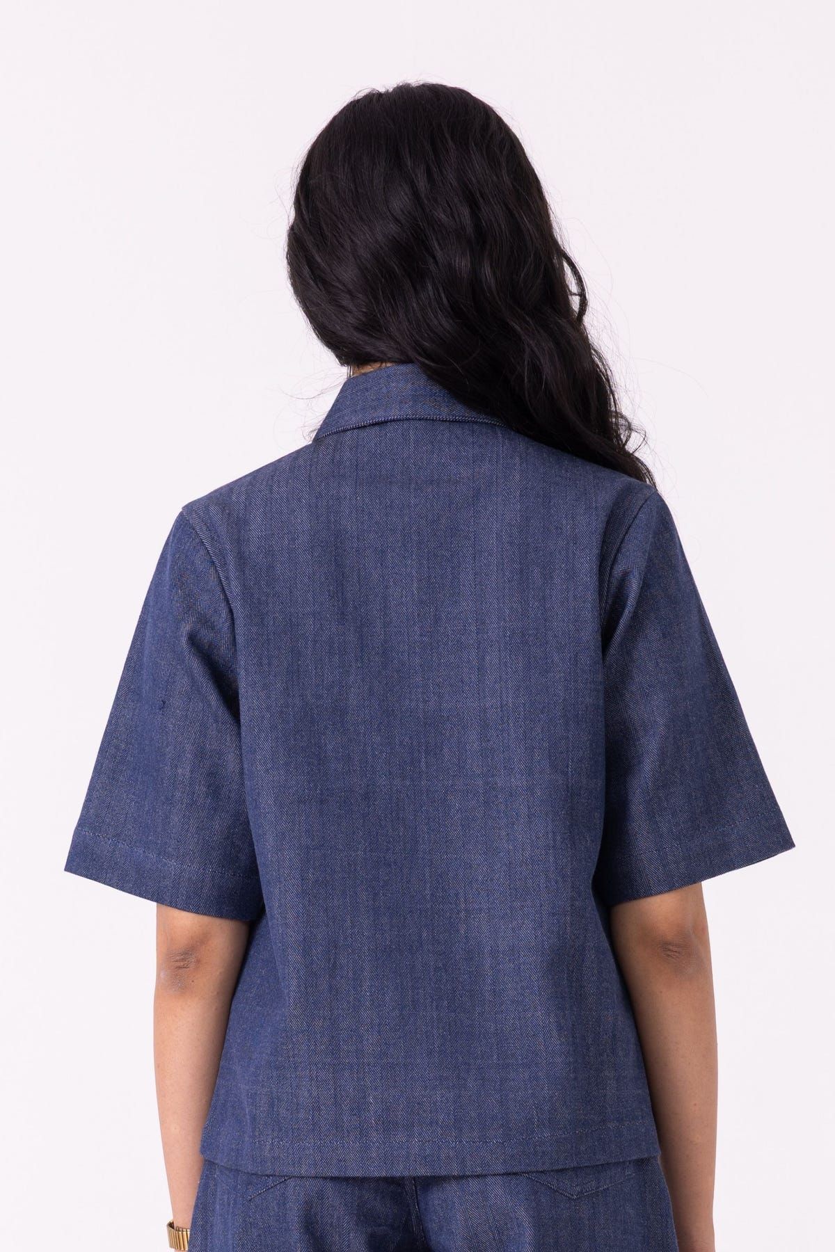 Becky Blue Handwoven Denim top - image 9