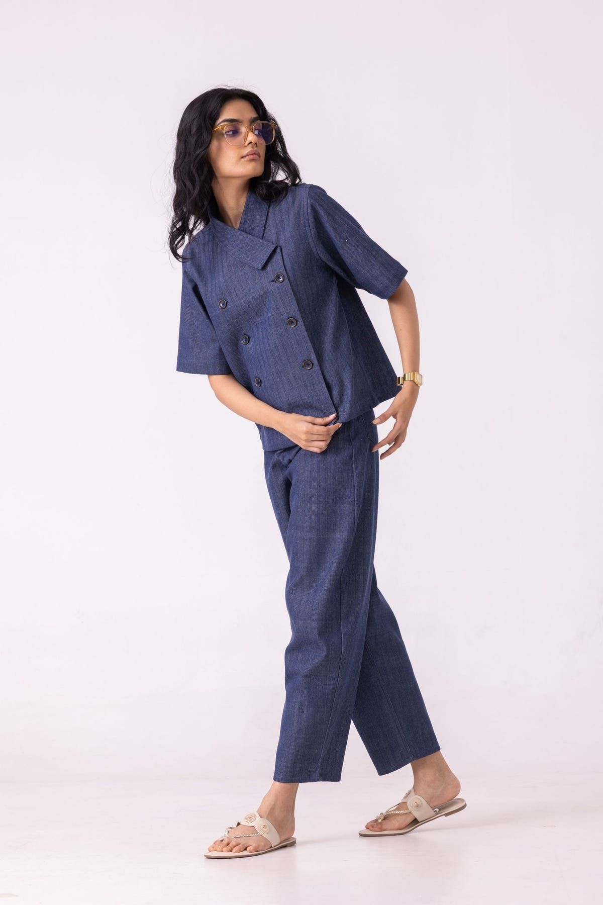 Becky Blue Handwoven Denim top - image 10