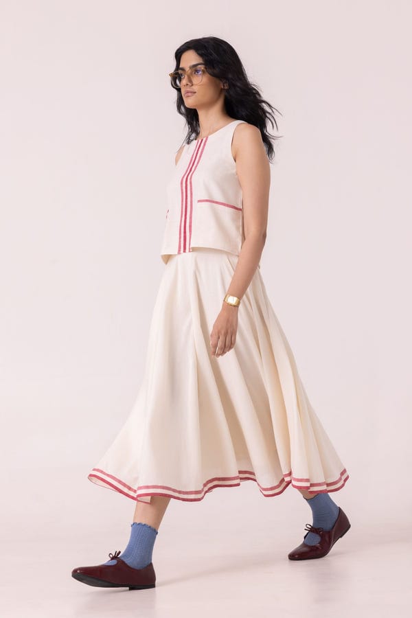 The Summer House — Medea Off White Handwoven Skirt