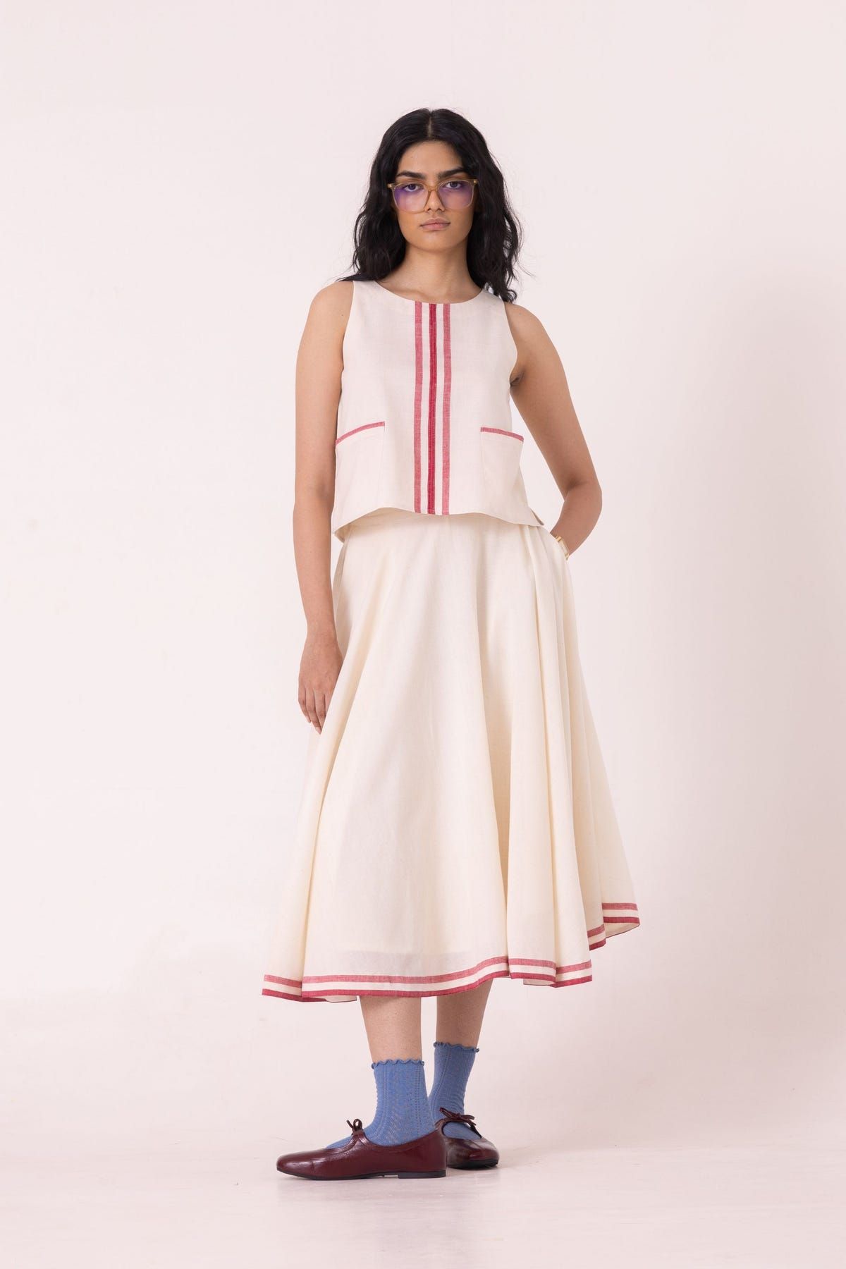 Medea Off White Handwoven Skirt - image 2