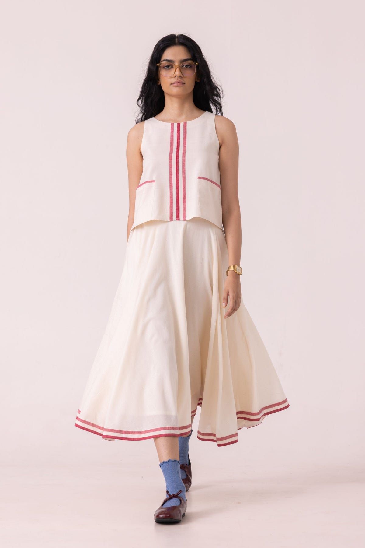 Medea Off White Handwoven Skirt - image 7
