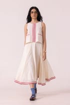 Medea Off White Handwoven Skirt view 7
