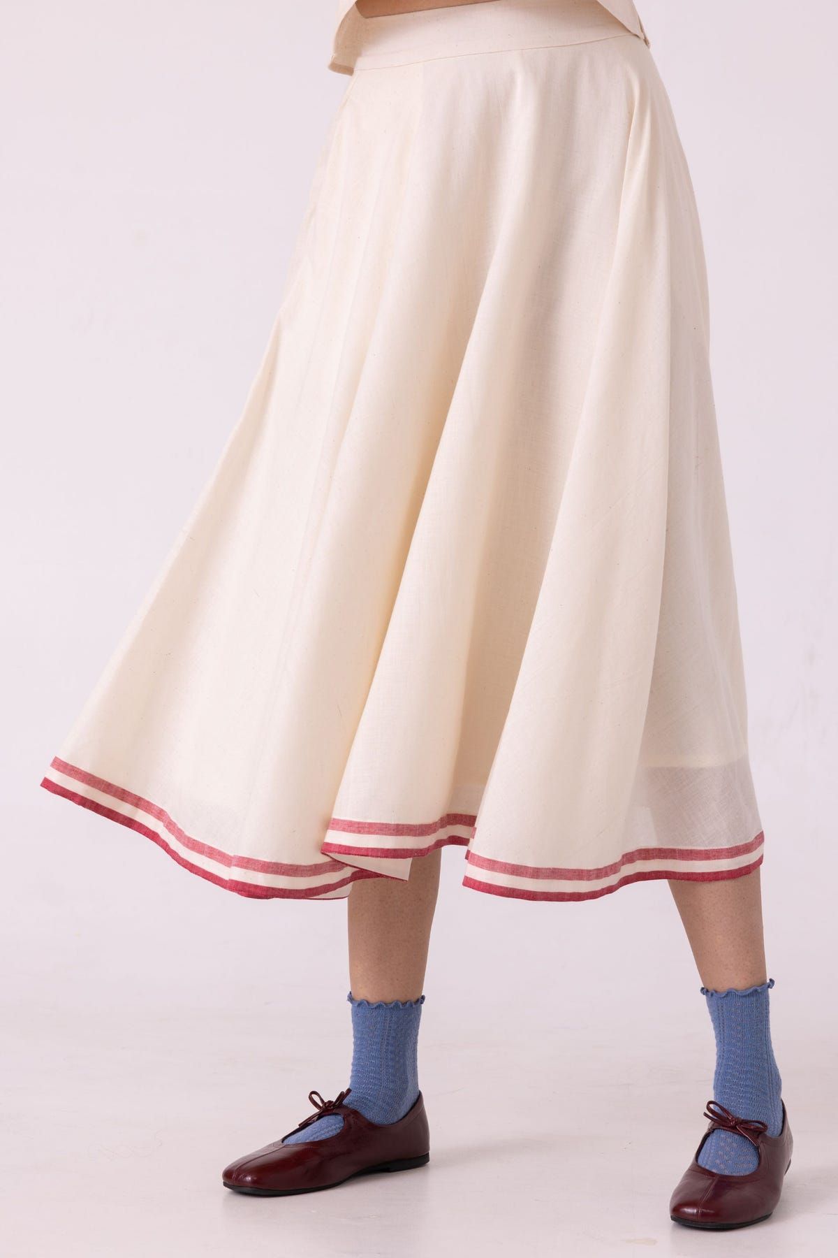 Medea Off White Handwoven Skirt - image 8