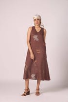 Saira Brown Zodiac Print Maxi Dress view 1
