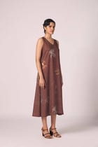 Saira Brown Zodiac Print Maxi Dress view 4