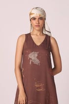 Saira Brown Zodiac Print Maxi Dress view 5