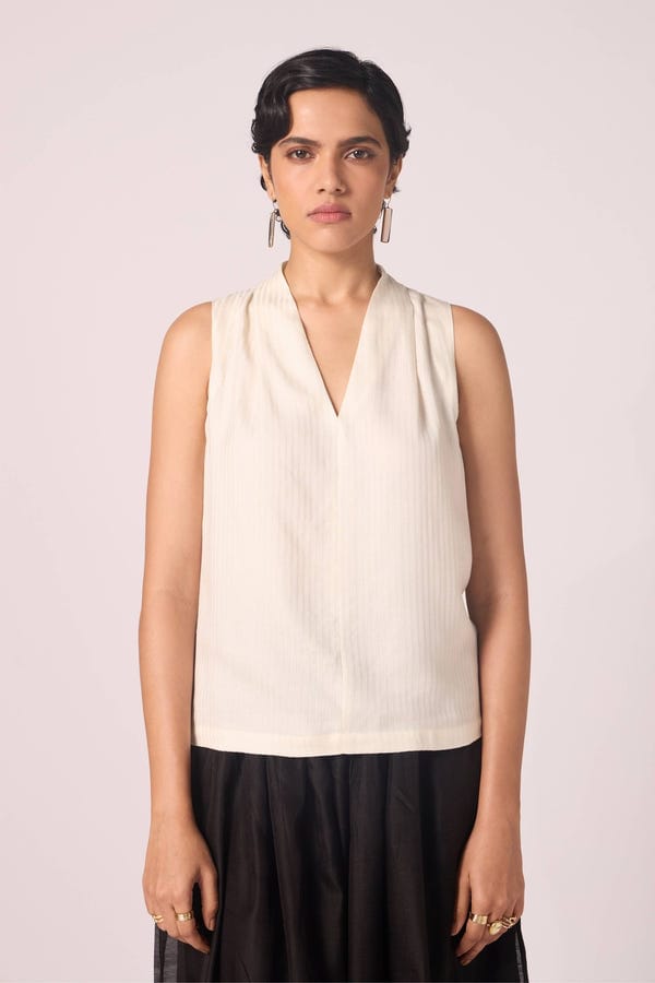 The Summer House — Lumas Off White Silk Top