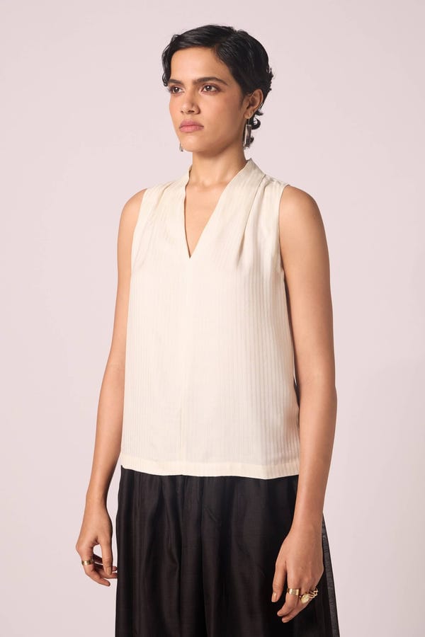 The Summer House — Lumas Off White Silk Top