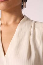 Lumas Off White Silk Top view 4