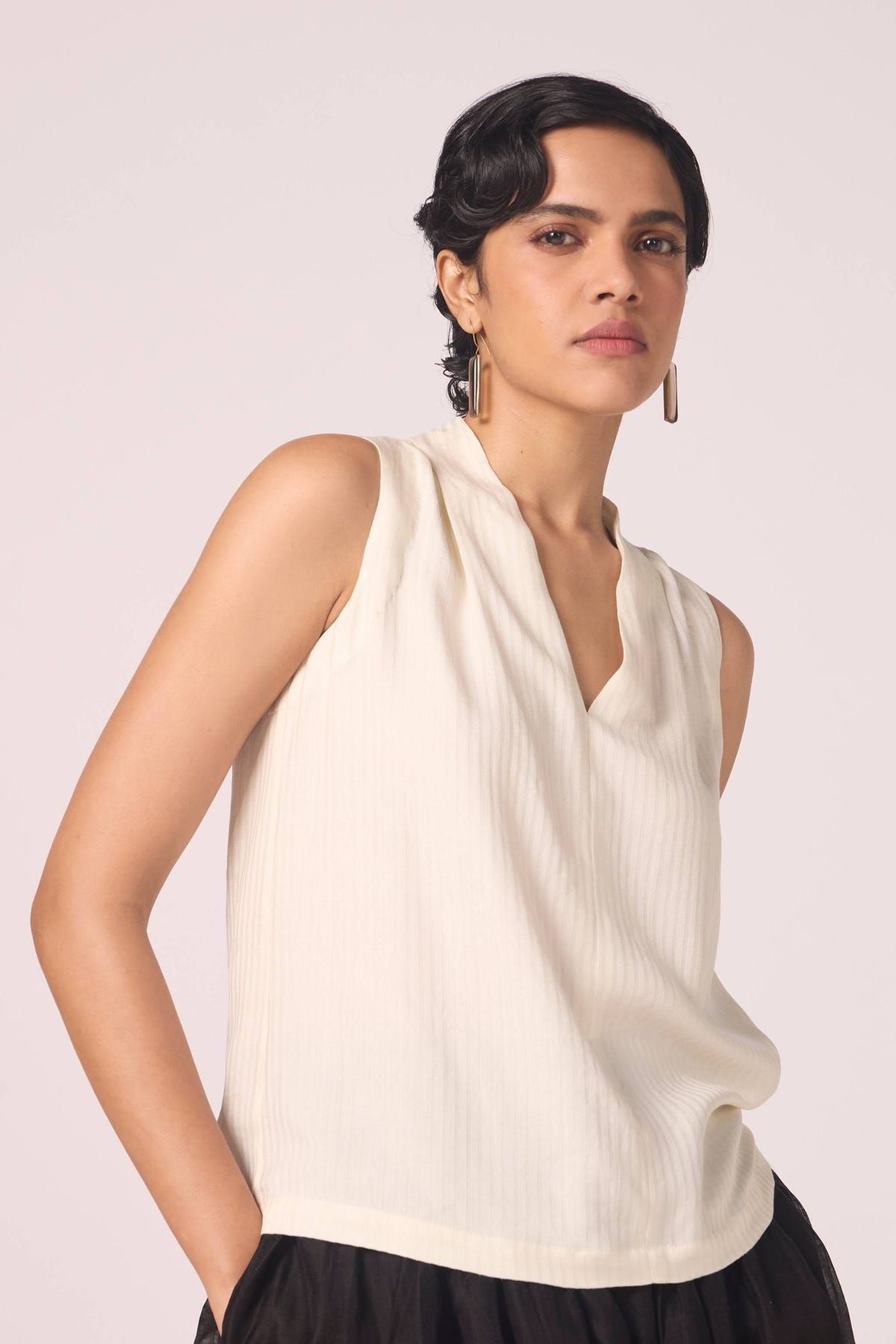 Lumas Off White Silk Top - image 5