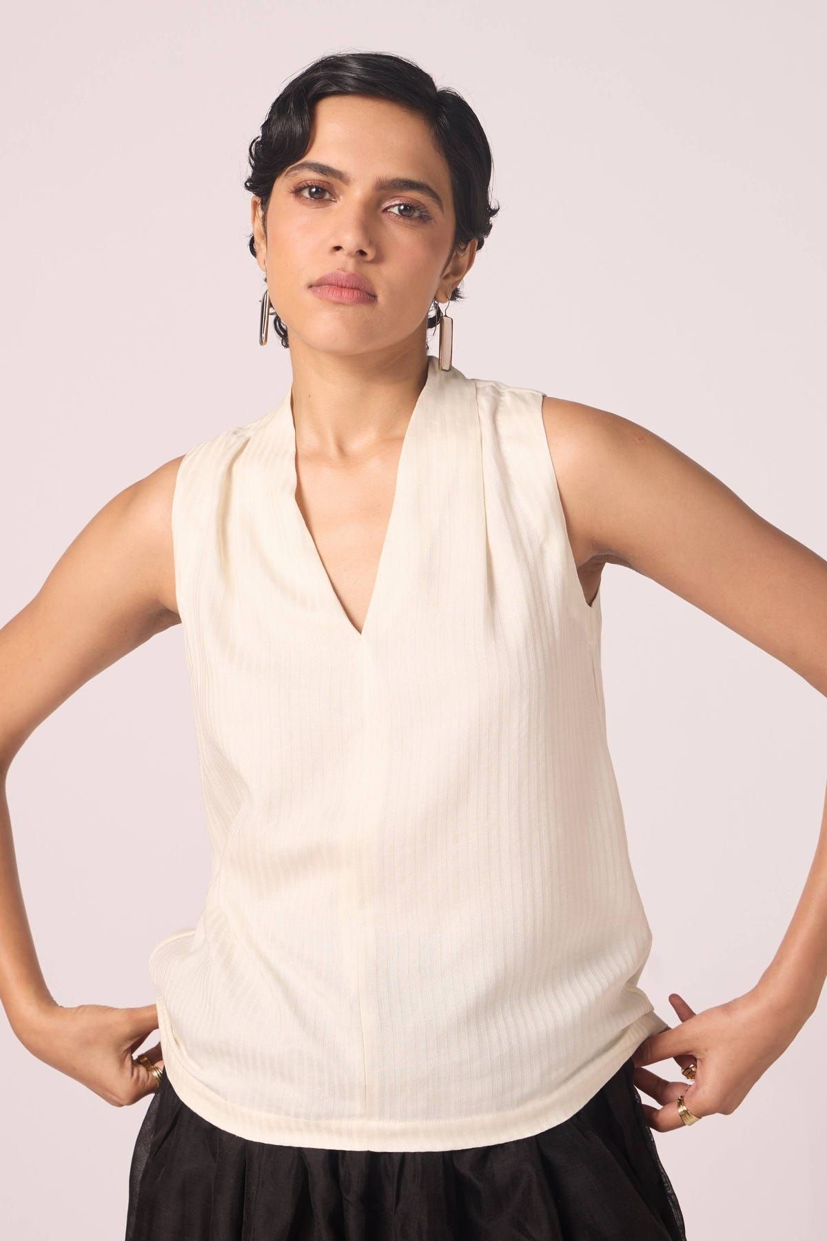 Lumas Off White Silk Top - image 6