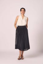 Lumas Off White Silk Top view 10