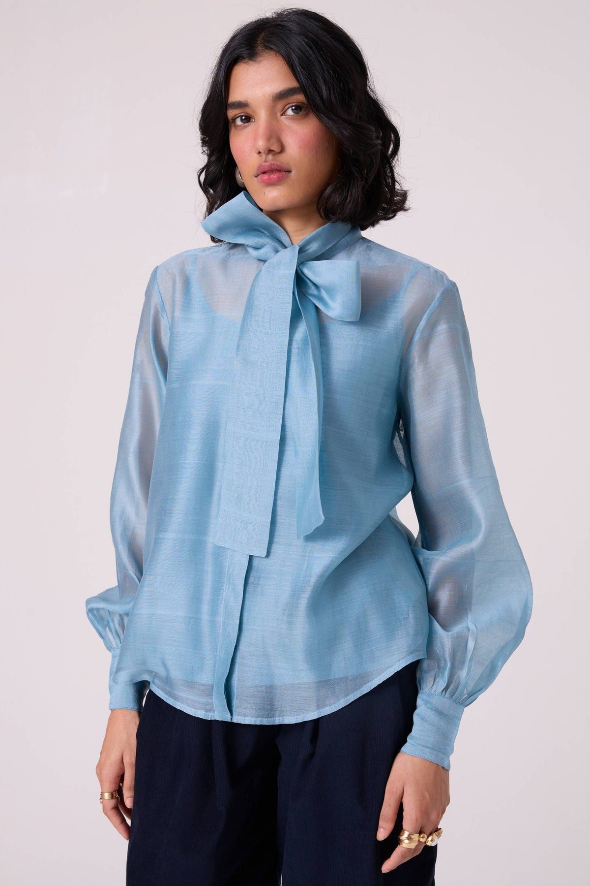 Pavel Blue Handwoven Shirt - image 1