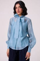 Pavel Blue Handwoven Shirt view 1