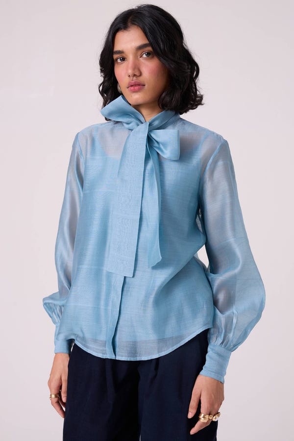 The Summer House — Pavel Blue Handwoven Shirt