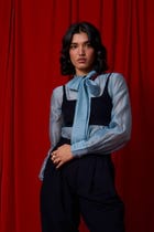 Pavel Blue Handwoven Shirt view 2