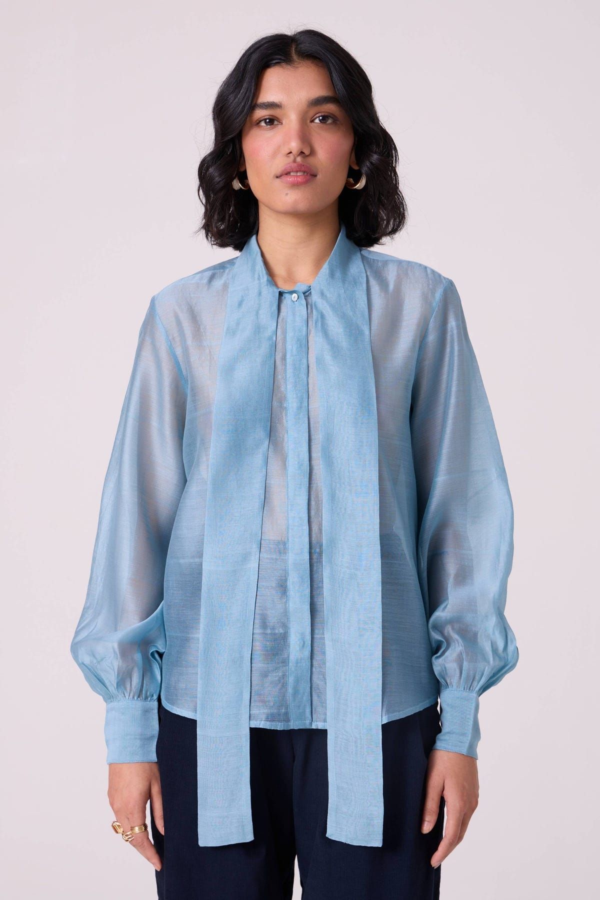 Pavel Blue Handwoven Shirt - image 6