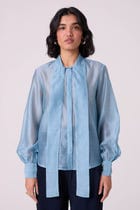 Pavel Blue Handwoven Shirt view 6