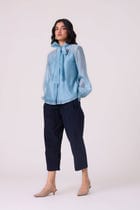 Pavel Blue Handwoven Shirt view 7