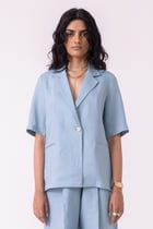 Jo Blue Linen Jacket view 1