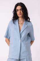 Jo Blue Linen Jacket view 11