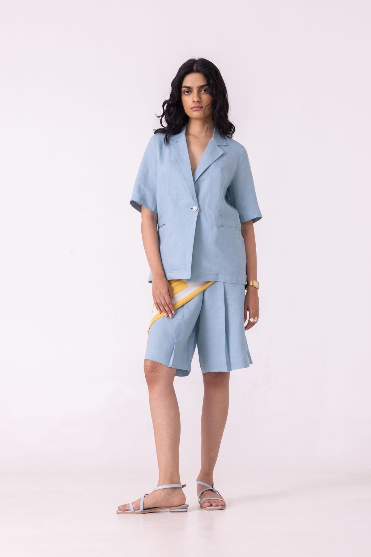 Jo Blue Linen Jacket - image 13