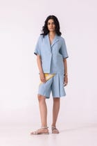 Jo Blue Linen Jacket view 13