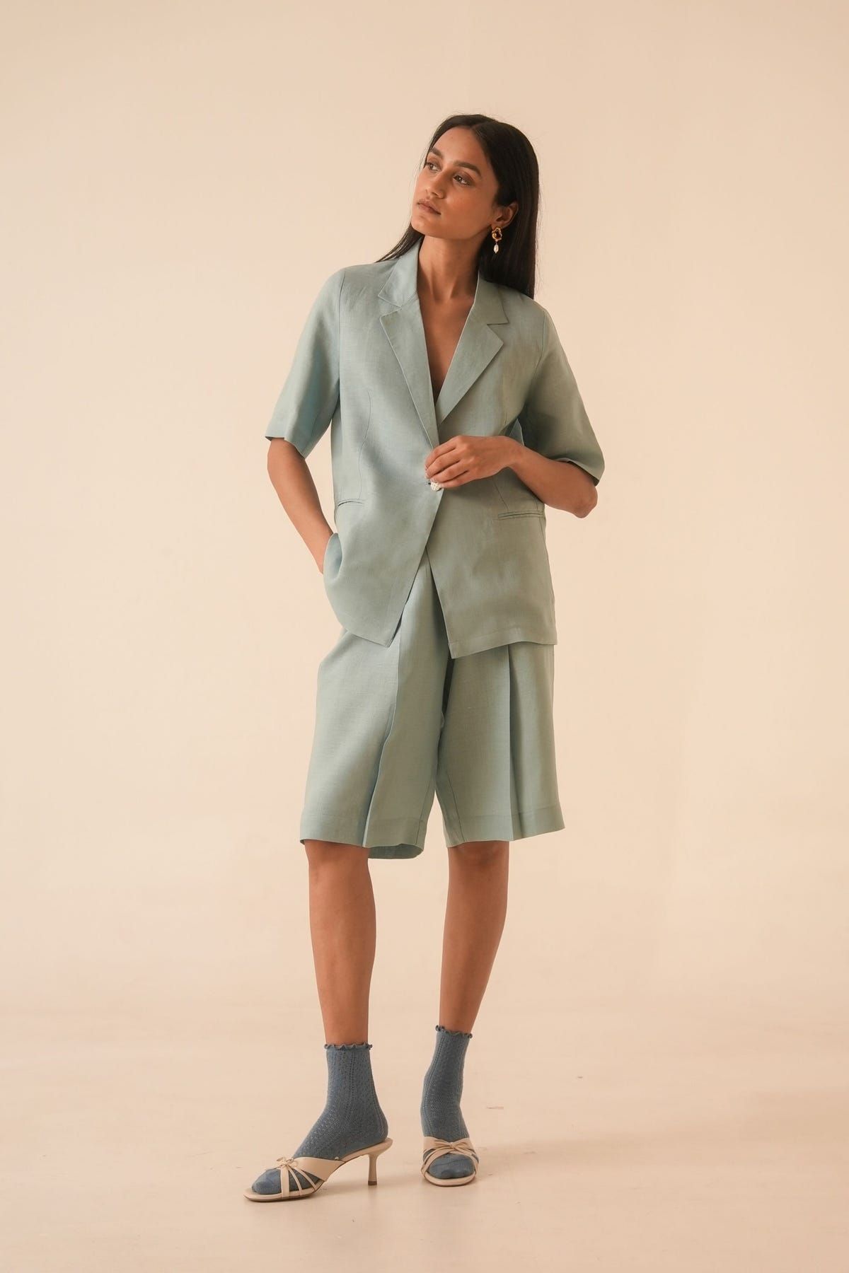 Jo Blue Linen Jacket - image 15
