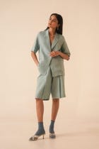 Jo Blue Linen Jacket view 15