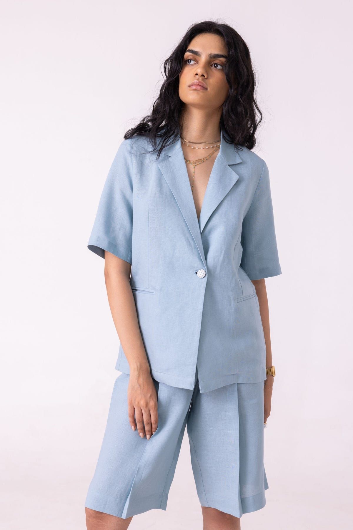 Jo Blue Linen Jacket - image 2