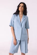 Jo Blue Linen Jacket view 2