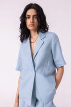 Jo Blue Linen Jacket view 8