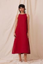 Pippa Red Linen Dress view 2