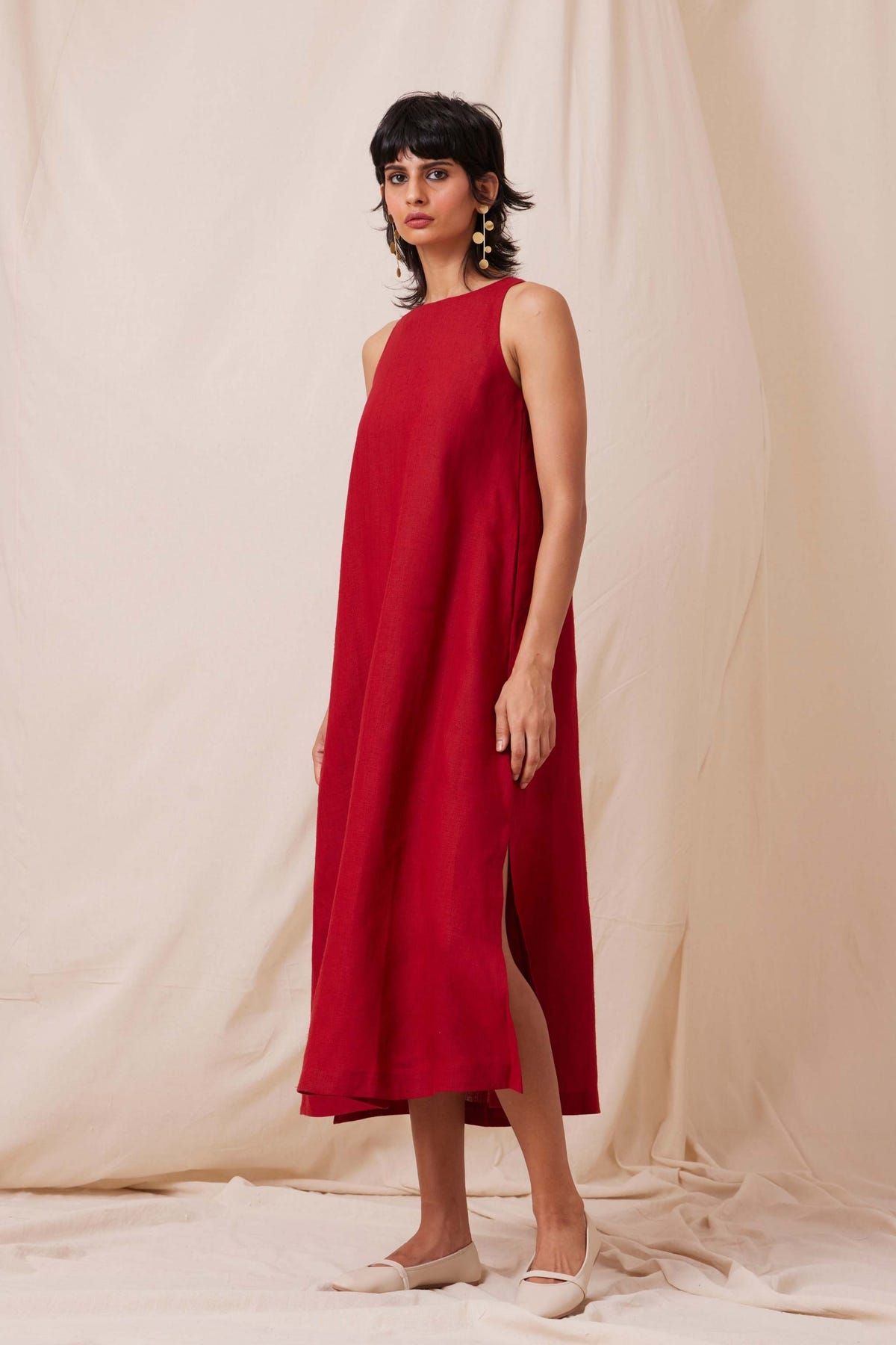 Pippa Red Linen Dress - image 4