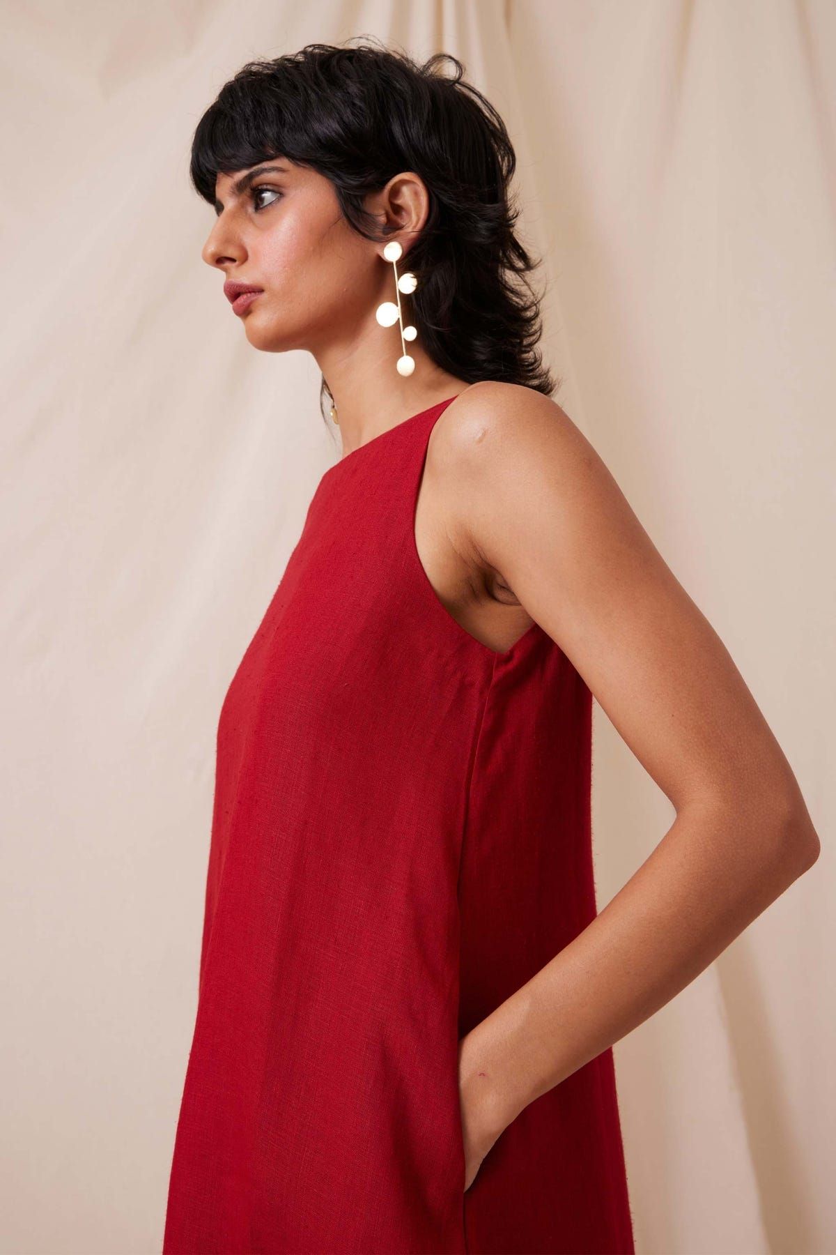 Pippa Red Linen Dress - image 5