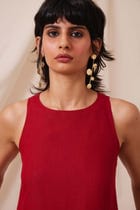 Pippa Red Linen Dress view 6