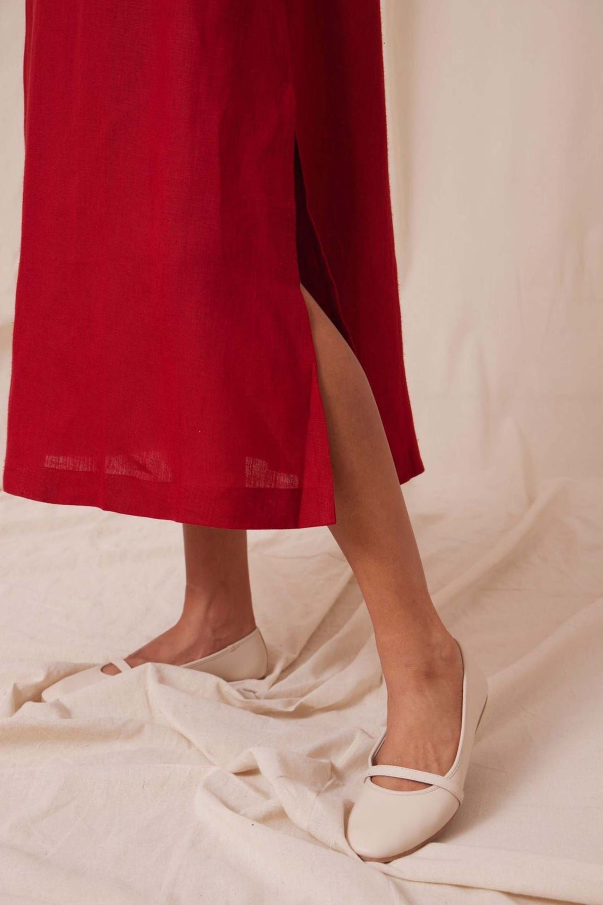Pippa Red Linen Dress - image 7