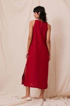 Pippa Red Linen Dress view 9